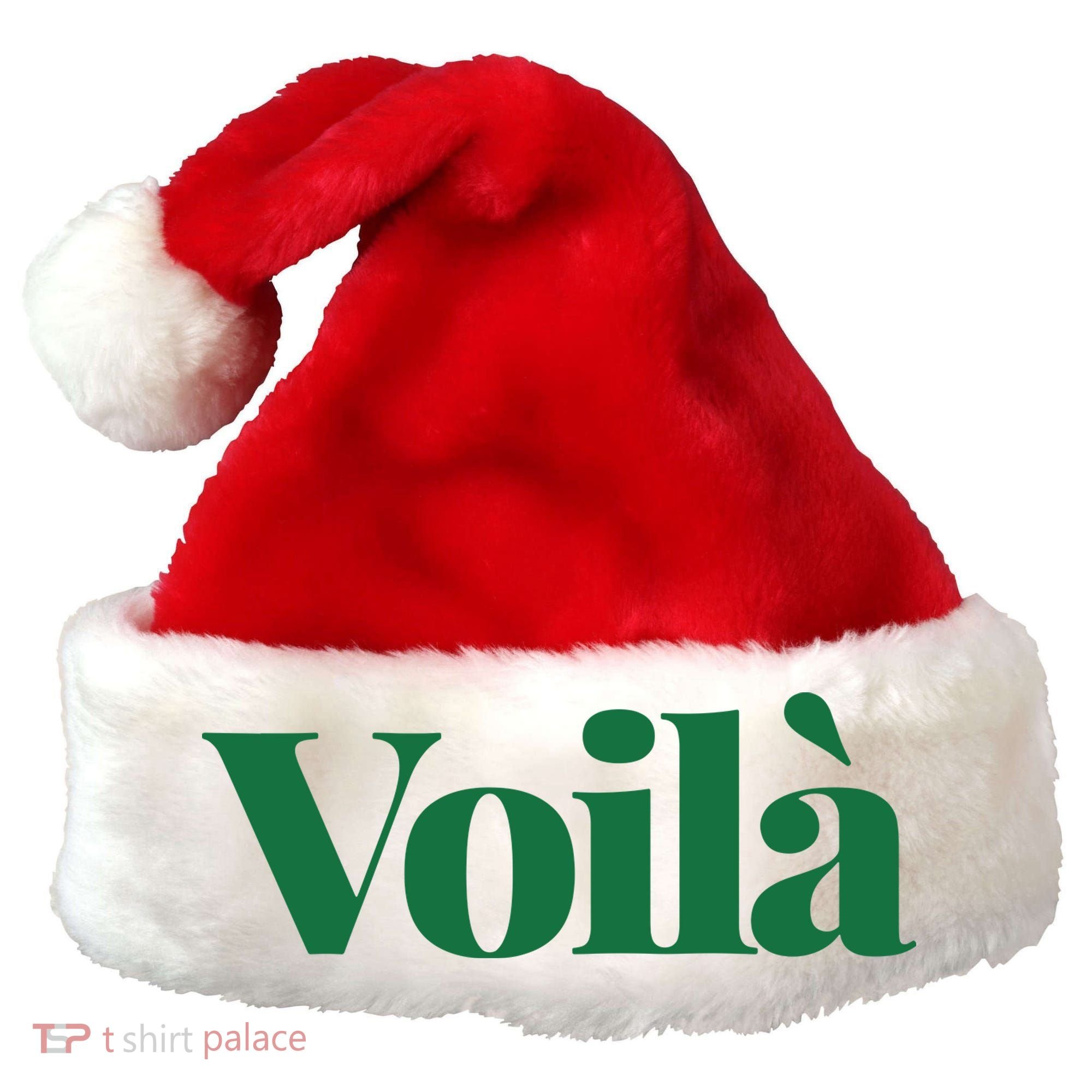Voilà French Word Santa Hat