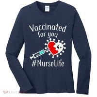 Vaccinated For You #NurseLife Women's Long Sleeve Shirt thumb 0