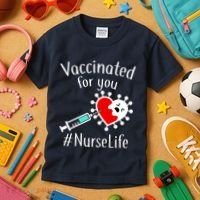 Vaccinated For You #NurseLife Kids T-Shirt thumb 3