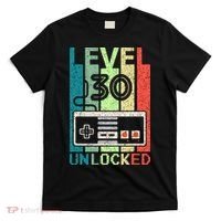 Video Gamer 30th Birthday Gifts Level 30 Unlocked T-Shirt thumb 0