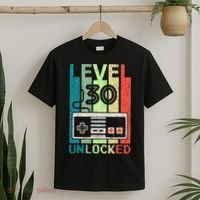 Video Gamer 30th Birthday Gifts Level 30 Unlocked T-Shirt thumb 2