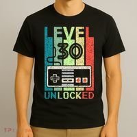 Video Gamer 30th Birthday Gifts Level 30 Unlocked T-Shirt thumb 3