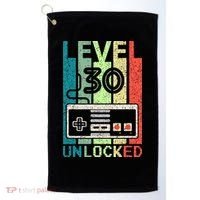 Video Gamer 30th Birthday Gifts Level 30 Unlocked Golf Towel thumb 0