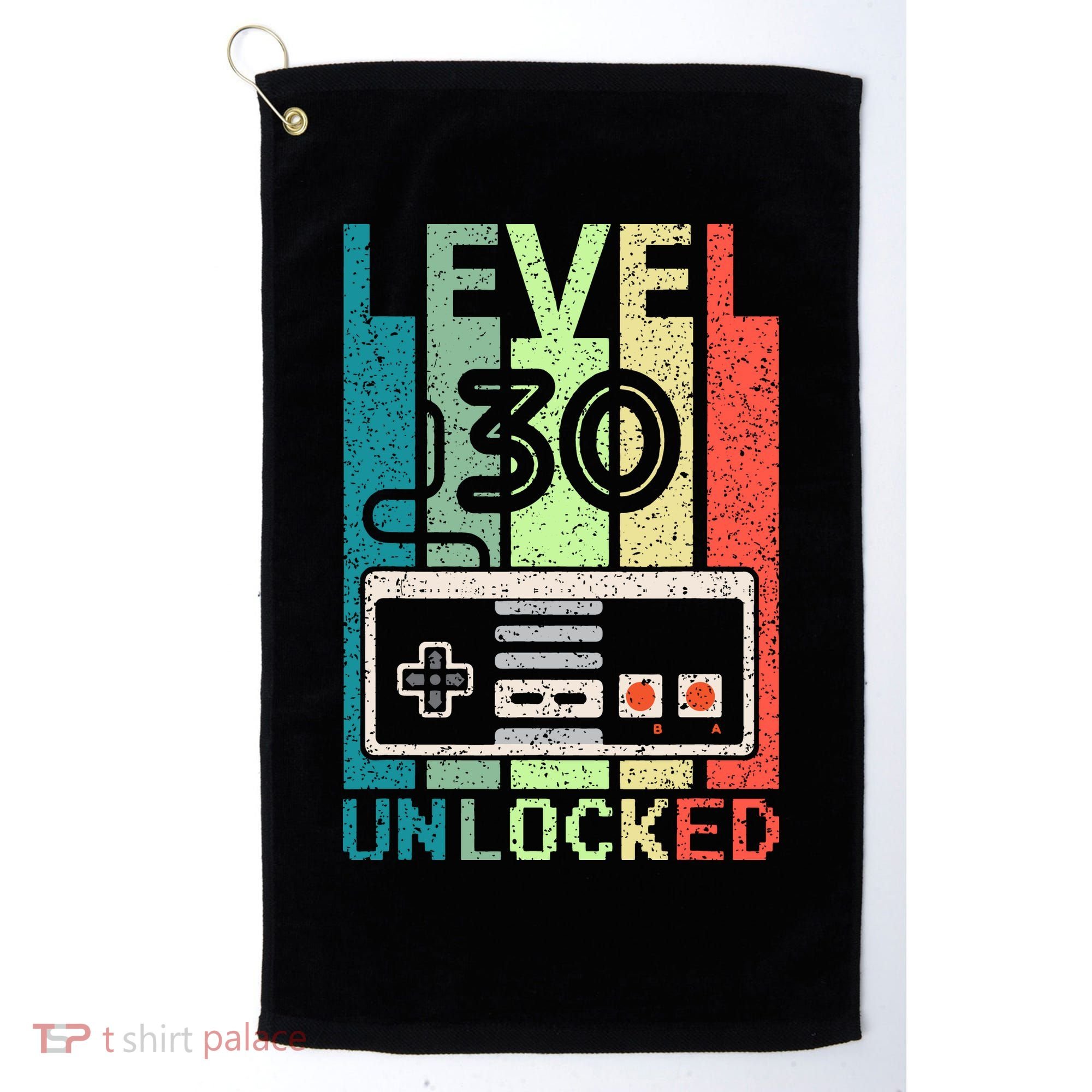Video Gamer 30th Birthday Gifts Level 30 Unlocked Golf Towel