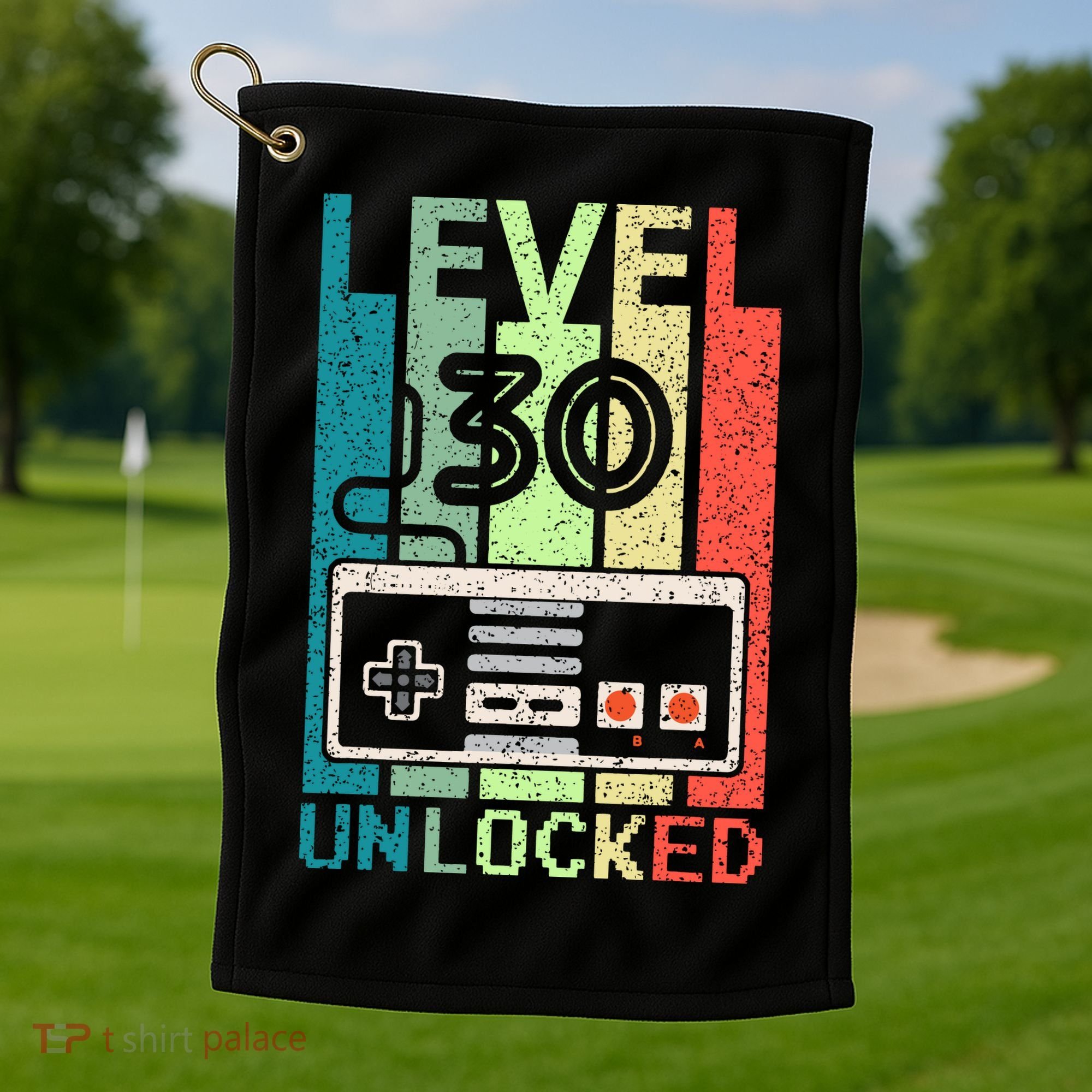 Video Gamer 30th Birthday Gifts Level 30 Unlocked Golf Towel