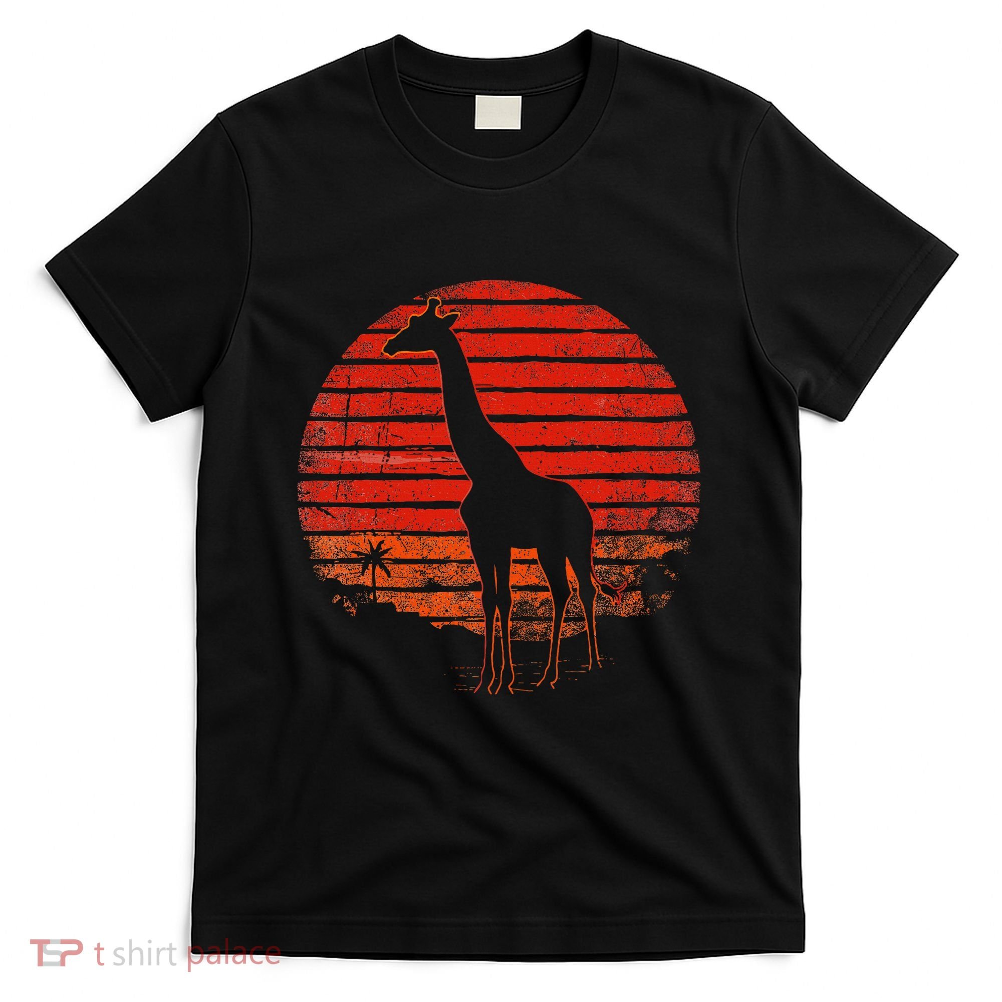 Vintage Giraffe 80s Funny Giraffe Lover Wild Animals Lover T-Shirt