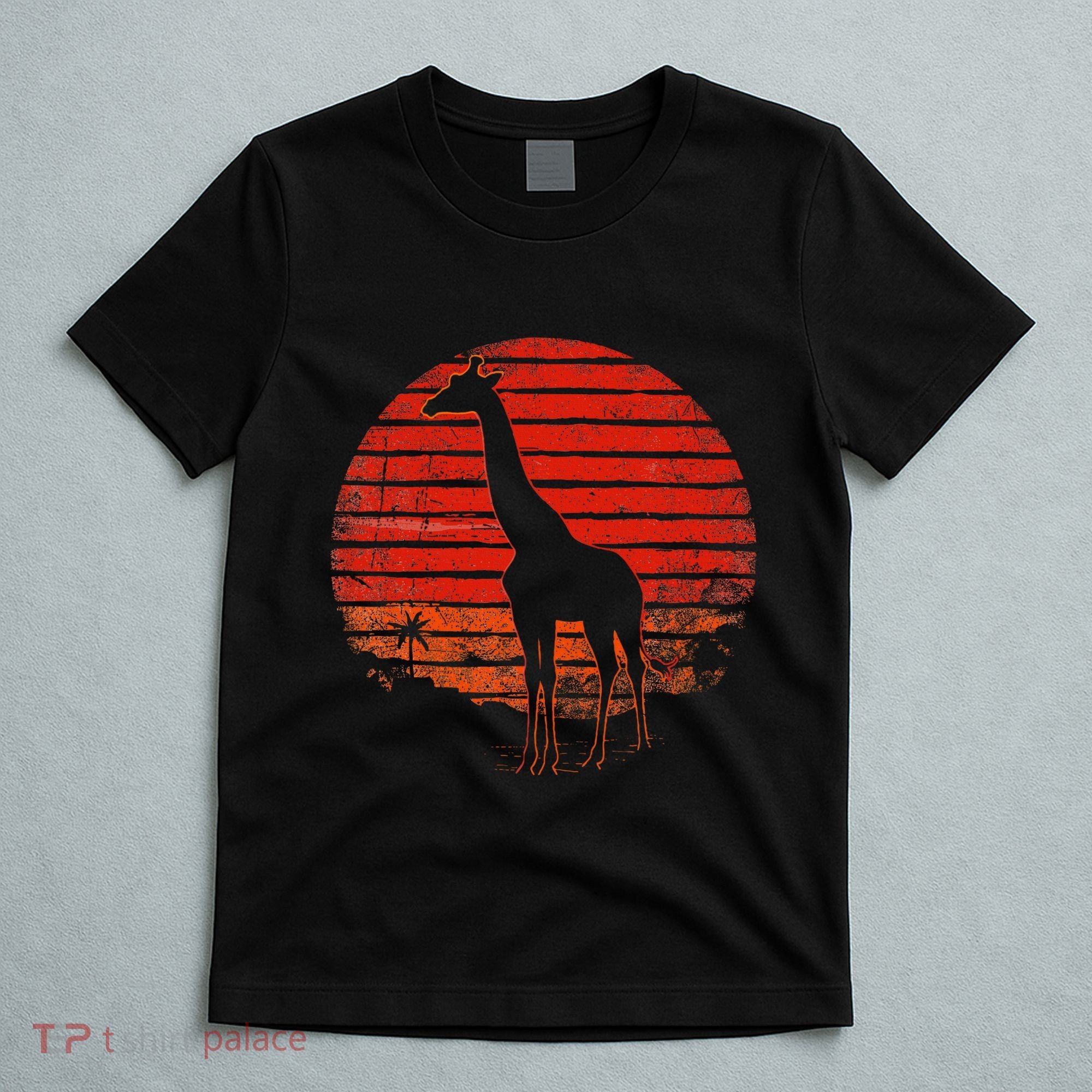Vintage Giraffe 80s Funny Giraffe Lover Wild Animals Lover T-Shirt
