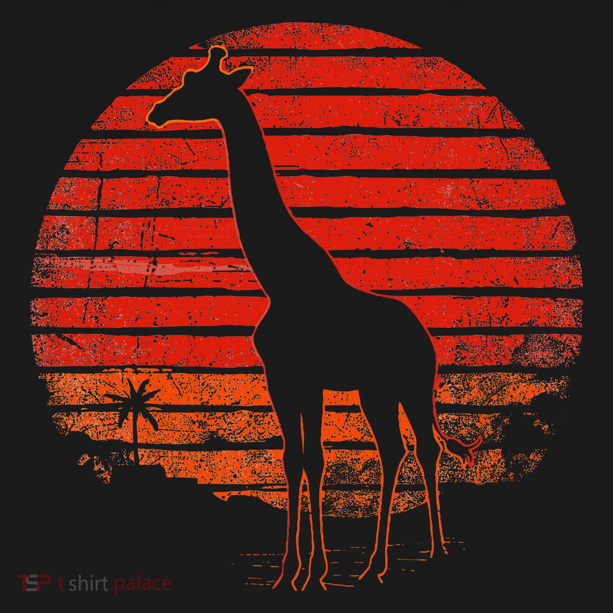 Vintage Giraffe 80s Funny Giraffe Lover Wild Animals Lover T-Shirt