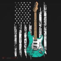Vintage Guitar - American US Flag T-Shirt thumb 7