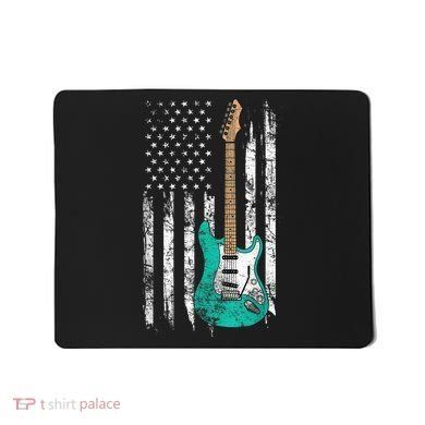 Vintage Guitar - American US Flag Mousepad