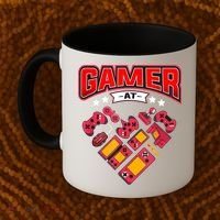 Video Gamer At Heart Gift For Mens Boys Valentines Day Gift Coffee Mug thumb 2