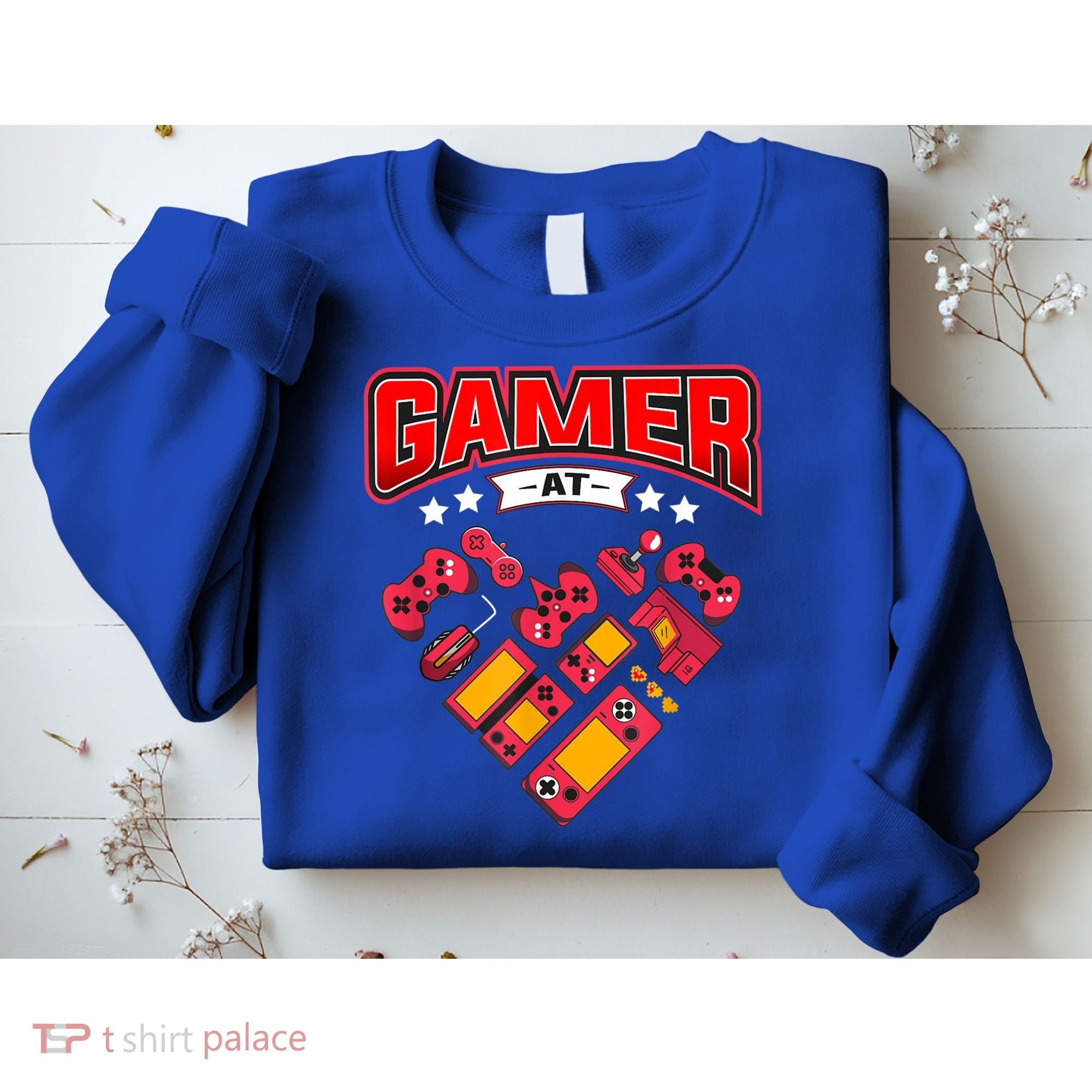 Video Gamer At Heart Gift For Mens Boys Valentines Day Gift Sweatshirt