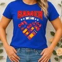 Video Gamer At Heart Gift For Mens Boys Valentines Day Gift Women's T-Shirt thumb 2