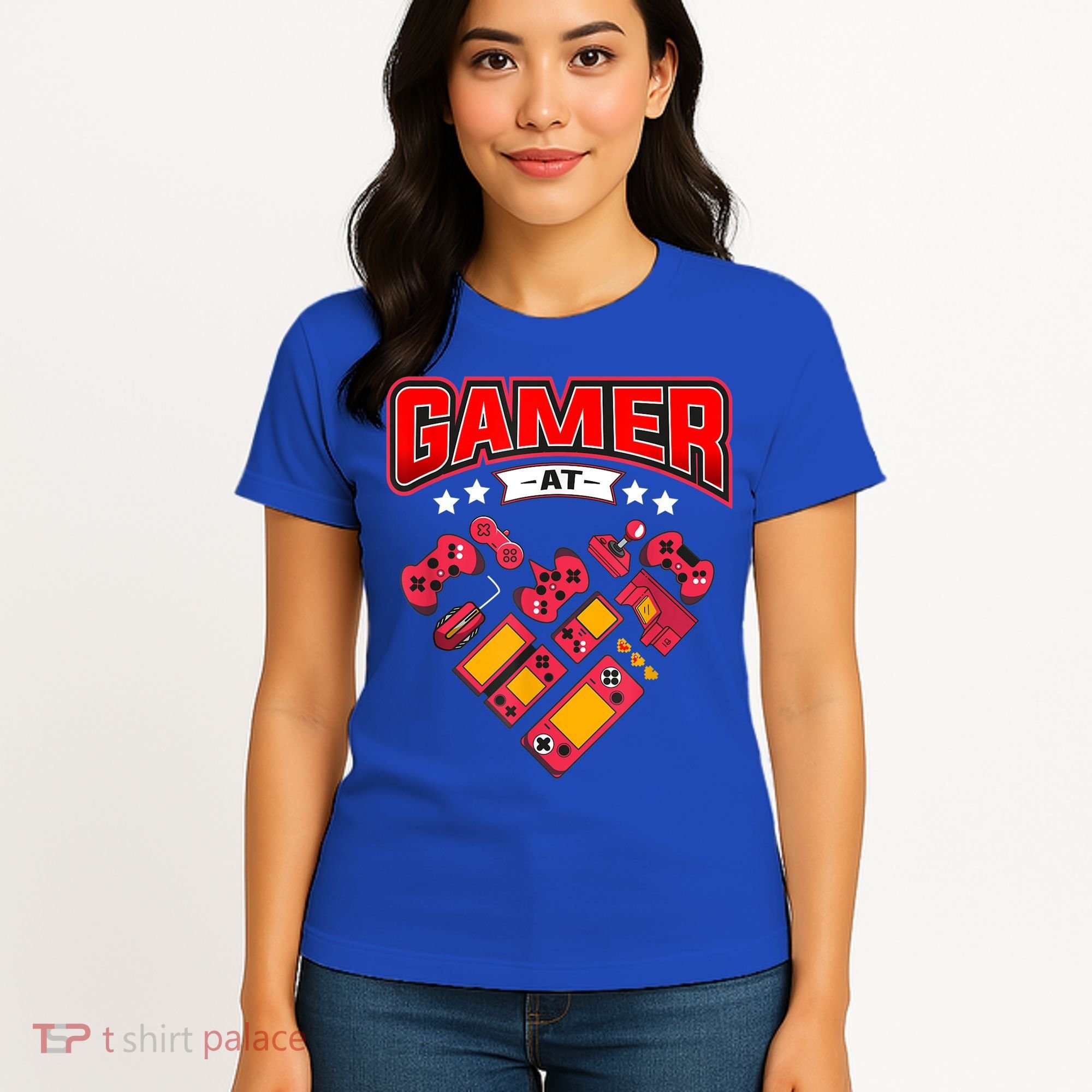 Video Gamer At Heart Gift For Mens Boys Valentines Day Gift Women's T-Shirt
