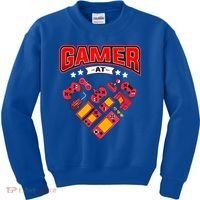 Video Gamer At Heart Gift For Mens Boys Valentines Day Gift Kids Sweatshirt thumb 0