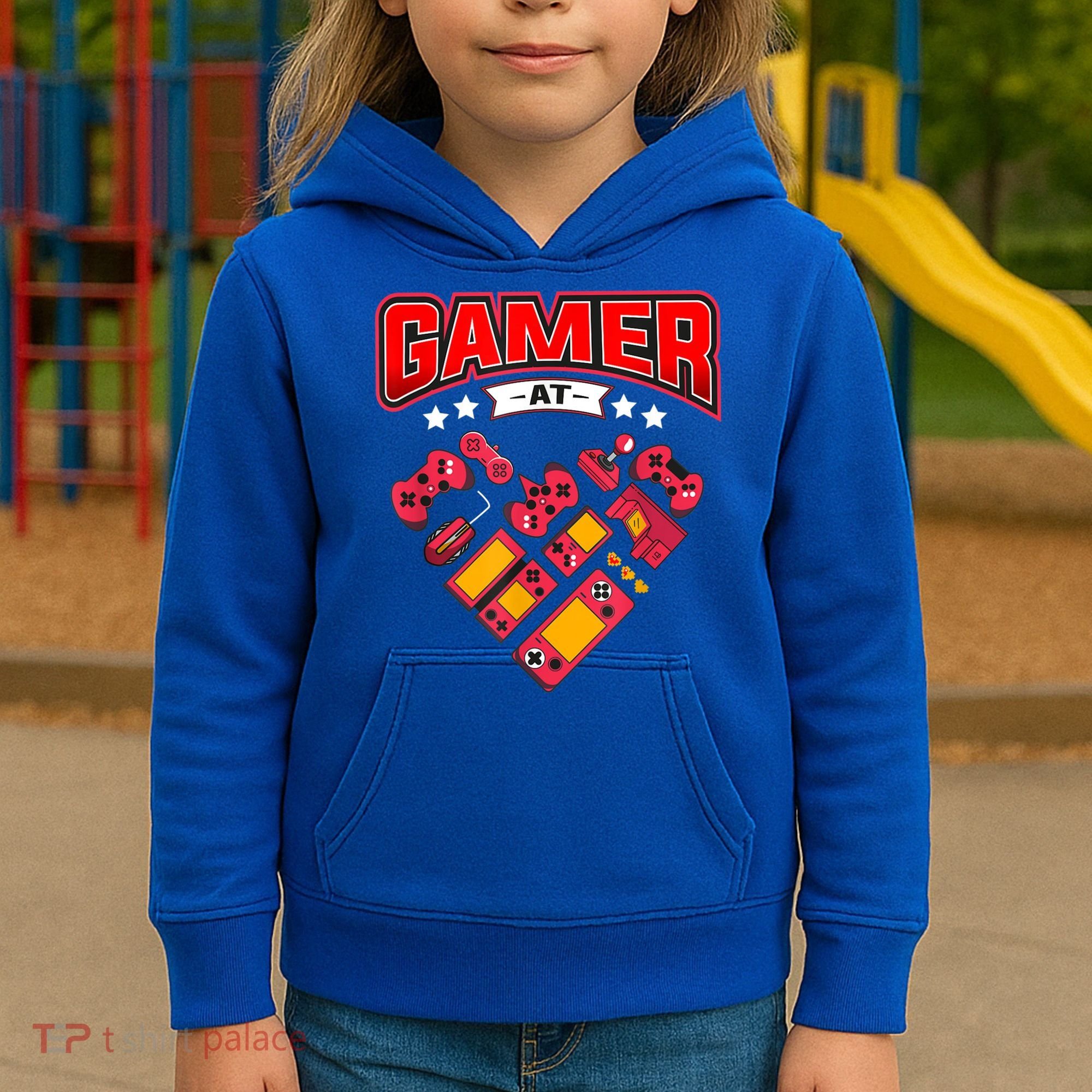 Video Gamer At Heart Gift For Mens Boys Valentines Day Gift Kids Hoodie
