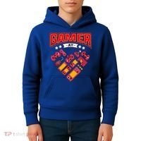 Video Gamer At Heart Gift For Mens Boys Valentines Day Gift Kids Hoodie thumb 4