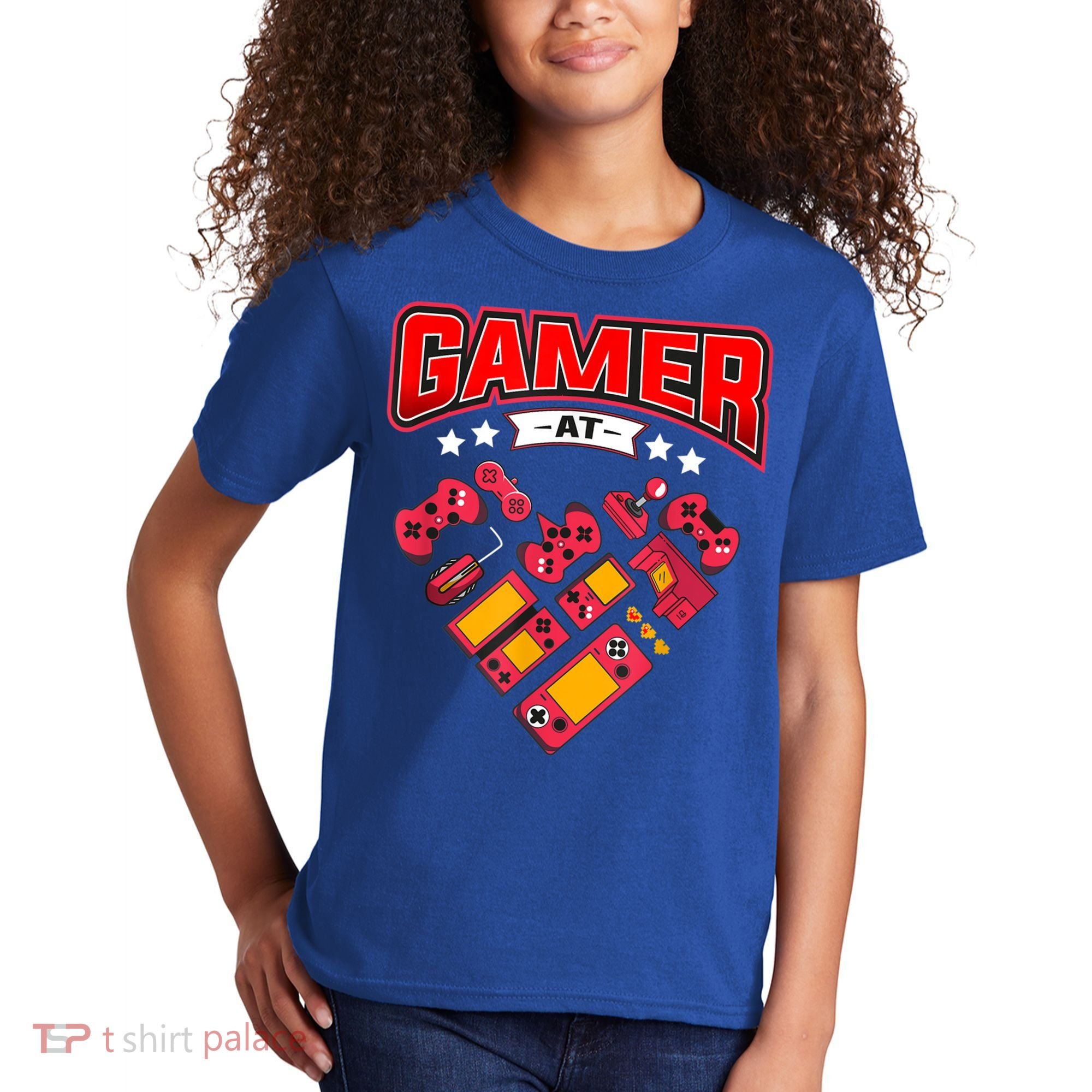 Video Gamer At Heart Gift For Mens Boys Valentines Day Gift Kids T-Shirt