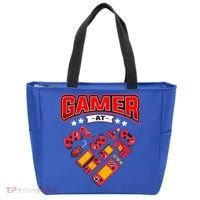 Video Gamer At Heart Gift For Mens Boys Valentines Day Gift Tote Bag thumb 0