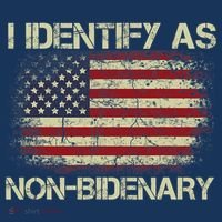 Vintage Grunge American Flag I Identify As Non Bidenary Hat thumb 2