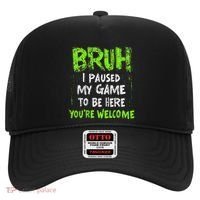 Video Gamer Bruh I Paused My Game Gaming Hat thumb 0