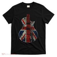 Vintage Guitar British Jack Union Flag Rock Guitarist T-Shirt thumb 0
