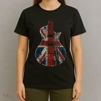 Vintage Guitar British Jack Union Flag Rock Guitarist T-Shirt thumb 4