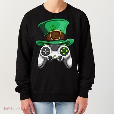 Video Gamer Controller Leprechaun Hat St. Patricks Day Boys Women's Sweatshirt