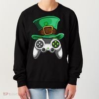 Video Gamer Controller Leprechaun Hat St. Patricks Day Boys Women's Sweatshirt thumb 0