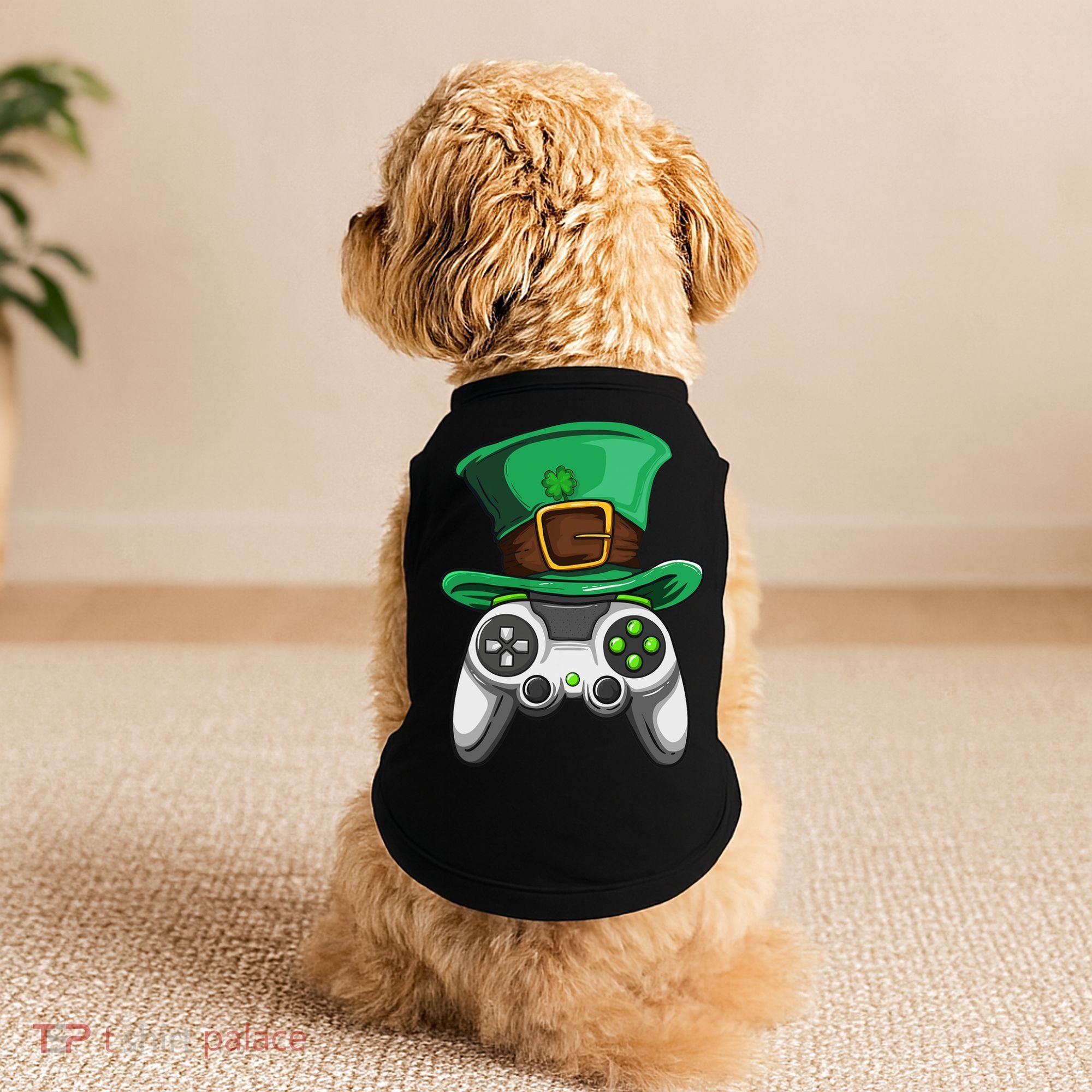 Video Gamer Controller Leprechaun Hat St. Patricks Day Boys Doggie Tank
