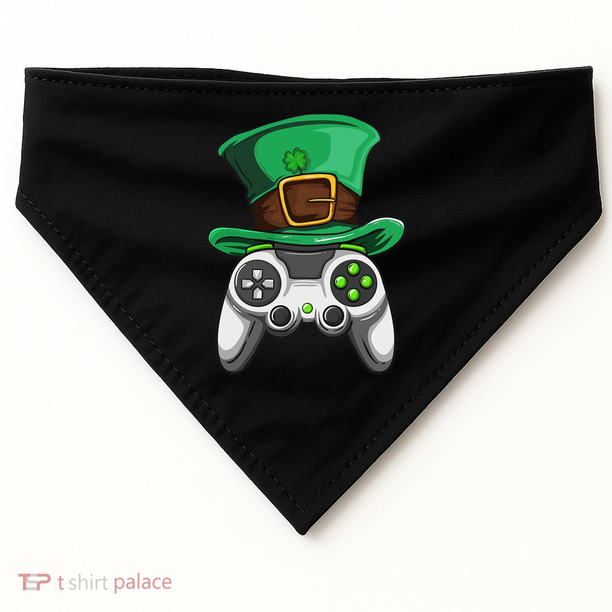 Video Gamer Controller Leprechaun Hat St. Patricks Day Boys USA-Made Doggie Bandana