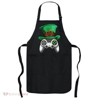 Video Gamer Controller Leprechaun Hat St. Patricks Day Boys Apron