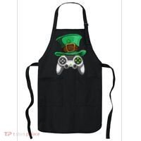 Video Gamer Controller Leprechaun Hat St. Patricks Day Boys Apron thumb 0