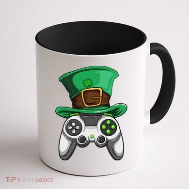 Video Gamer Controller Leprechaun Hat St. Patricks Day Boys Coffee Mug back