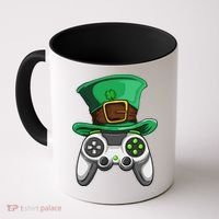 Video Gamer Controller Leprechaun Hat St. Patricks Day Boys Coffee Mug thumb 0