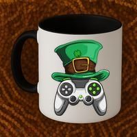Video Gamer Controller Leprechaun Hat St. Patricks Day Boys Coffee Mug thumb 2