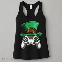 Video Gamer Controller Leprechaun Hat St. Patricks Day Boys Women's Tank Top thumb 3