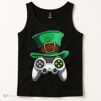 Video Gamer Controller Leprechaun Hat St. Patricks Day Boys Tank Top thumb 2