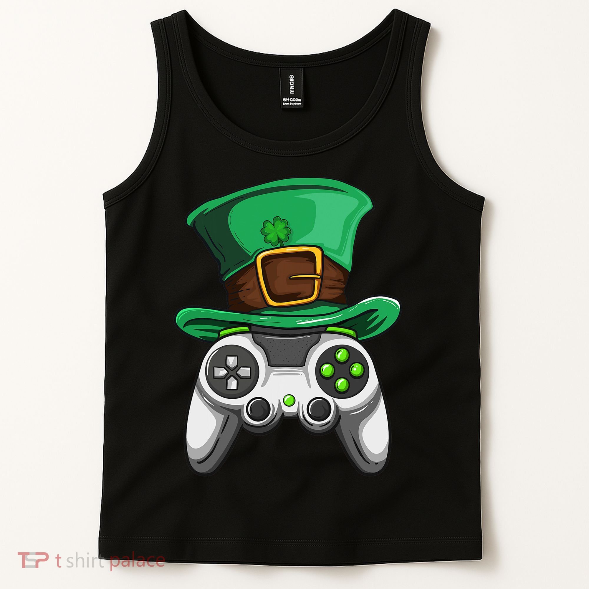 Video Gamer Controller Leprechaun Hat St. Patricks Day Boys Tank Top