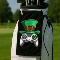 Video Gamer Controller Leprechaun Hat St. Patricks Day Boys Golf Towel thumb 2