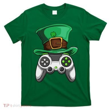 Video Gamer Controller Leprechaun Hat St. Patricks Day Boys T-Shirt