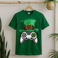 Video Gamer Controller Leprechaun Hat St. Patricks Day Boys T-Shirt thumb 2