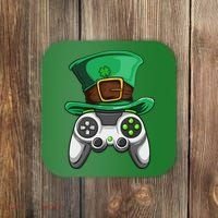 Video Gamer Controller Leprechaun Hat St. Patricks Day Boys Coaster thumb 0