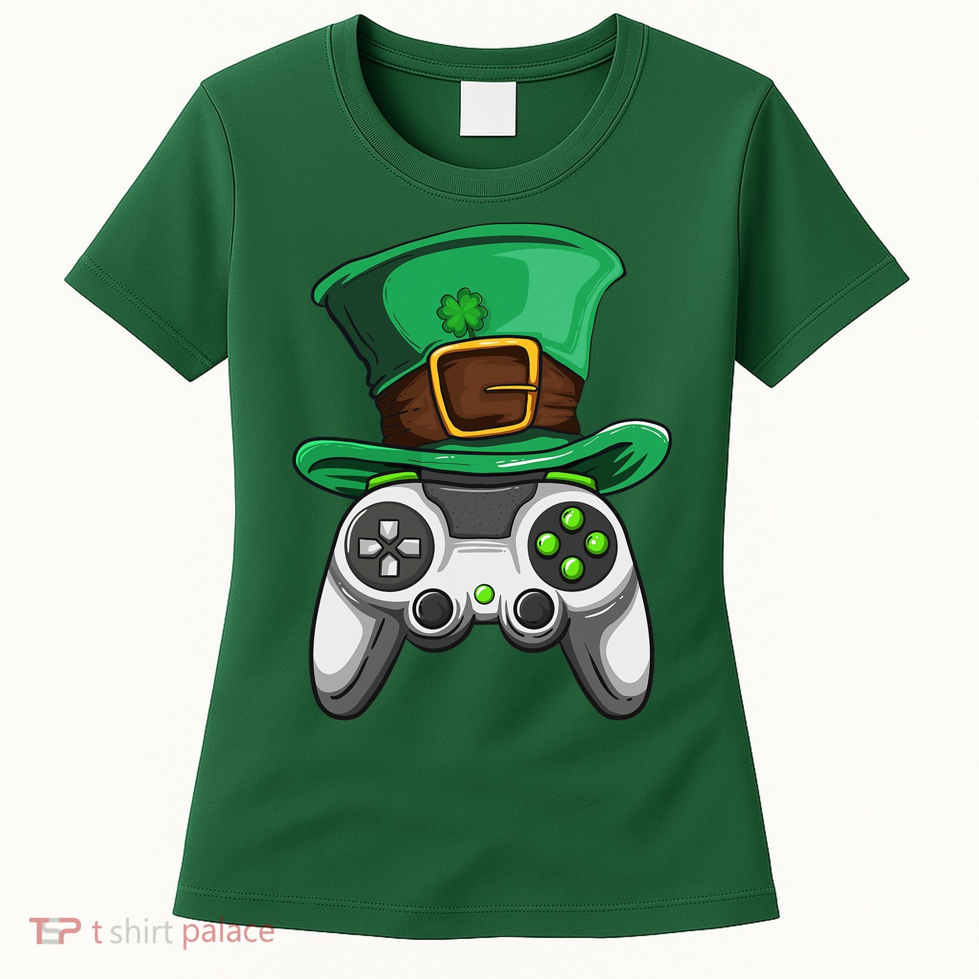 Video Gamer Controller Leprechaun Hat St. Patricks Day Boys Women's T-Shirt