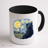 Van Gogh Cat Coffee Mug thumb 1