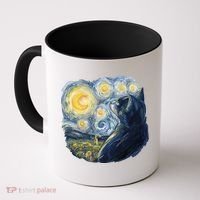 Van Gogh Cat Coffee Mug thumb 0