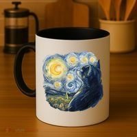 Van Gogh Cat Coffee Mug thumb 4