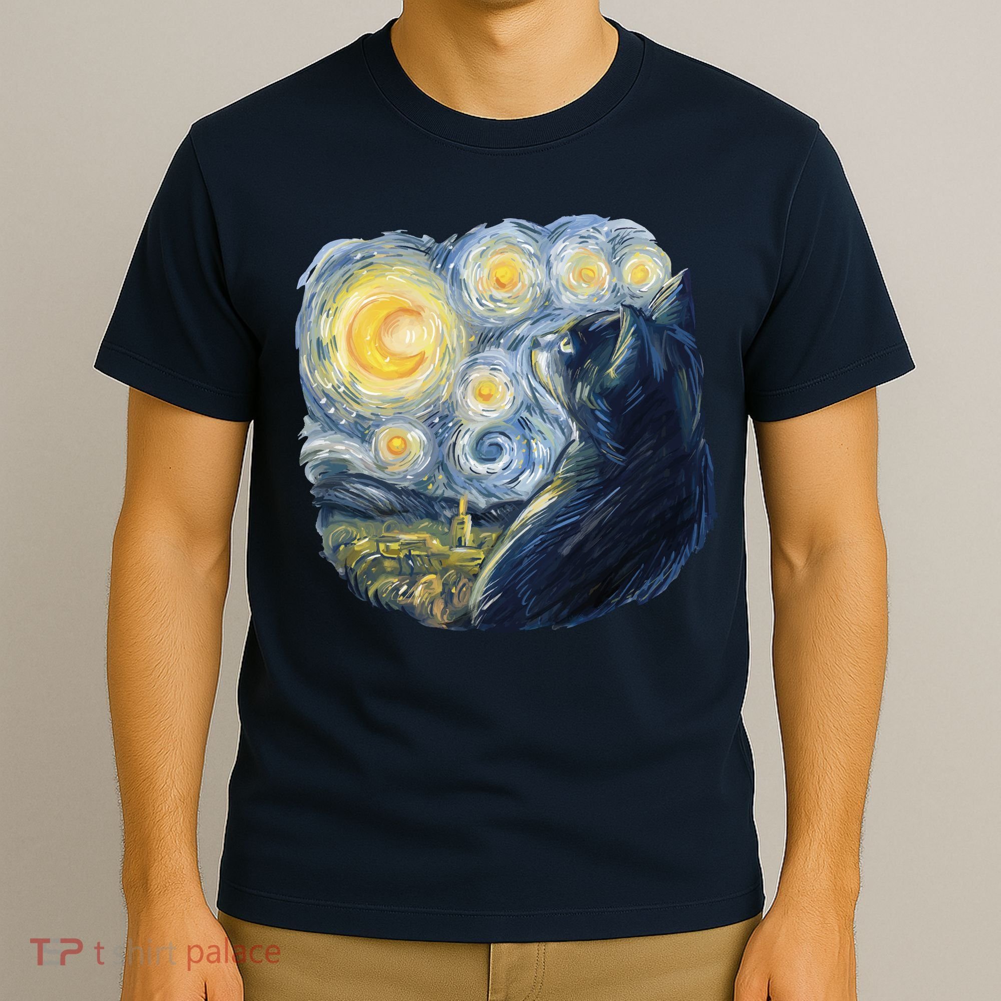 Van Gogh Cat T-Shirt