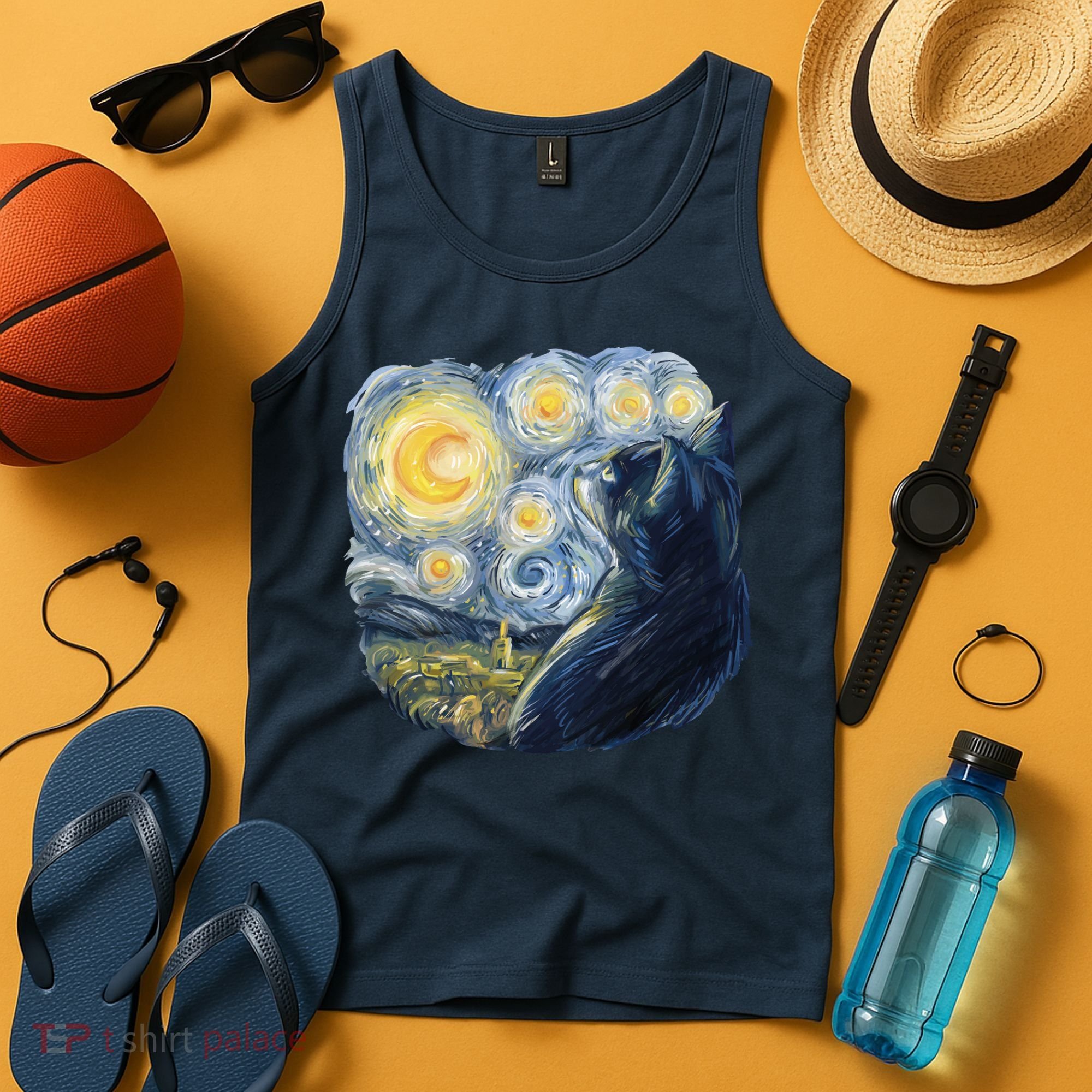 Van Gogh Cat Tank Top