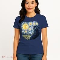Van Gogh Cat Women's T-Shirt thumb 4